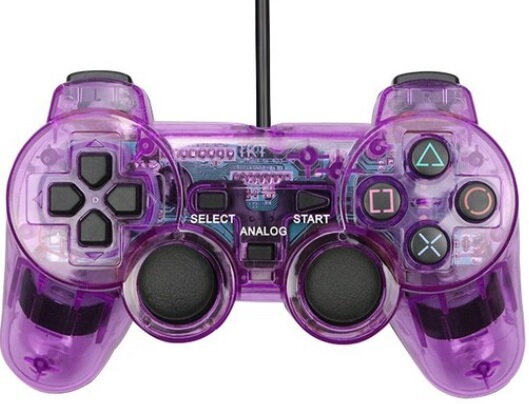 Ovladač PS2 kabelový fialový crystal Ovladač PS2 kabelový fialový crystal