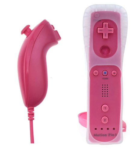 Wii Remote Controller + Nunchuck růžový