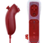 Wii Remote Controller + Nunchuck červený